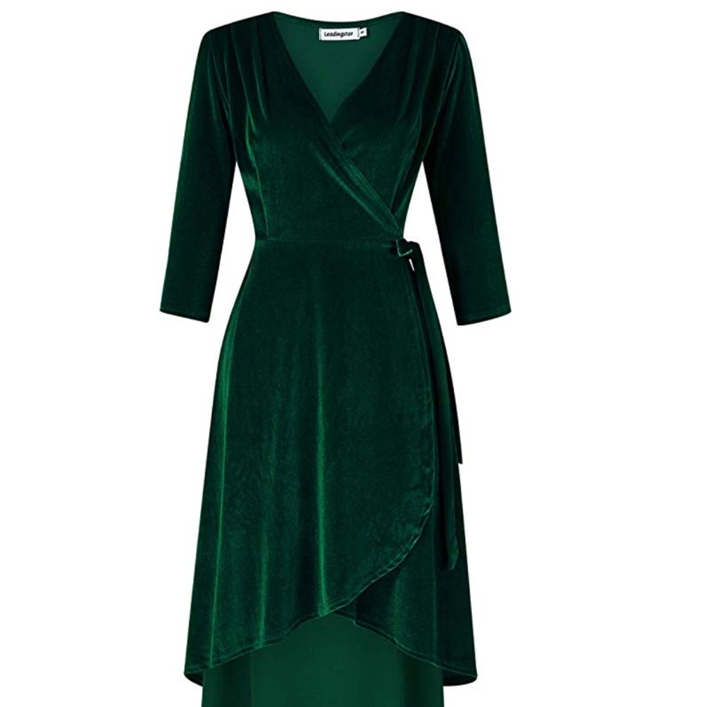 Long Green Velvet Dress